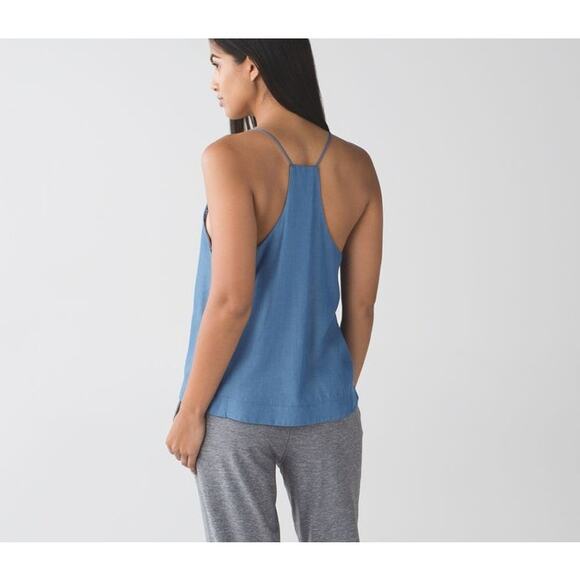 Lululemon Wake & Flow Racerback Tank Top Camisole Blue Denim Small - Picture 2 of 12